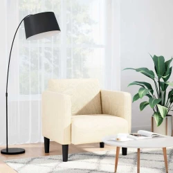 Sofa fotelja s naslonima za ruke krem 54 cm tkanina od samta