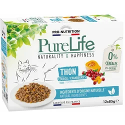PRO-NUTRITION Vlažna hrana za mačke Pure Life, Tunjevina, 12x85g