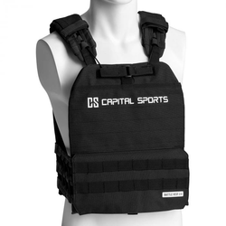 Capital Sports Battlevest 2.0, prsluk s utezima, 2 x 4,0 kg, crni