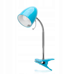 Aigostar - Stona lampa sa stezaljkom 1xE27/11W/230V plava/hrom