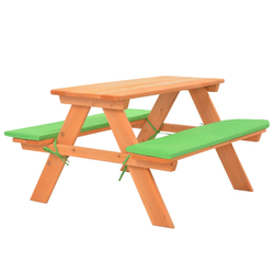 Dječji stol za piknik s klupama od masivne jelovine 89x79x50 cm