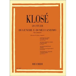 KLOSE:20 STUDI DI GENERE E DI MECCANISMO PER CLARINETTO