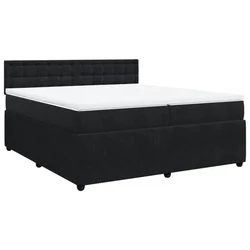 Vidaxl Box spring postelja z vzmetnico črna 200x200 cm žamet