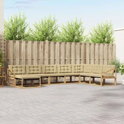 Set vanjskih sofa s jastukom 8 pcs Bijela i bež