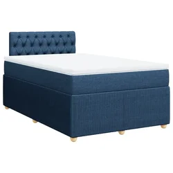 Vidaxl Box spring postelja z vzmetnico modra 120x190 cm blago