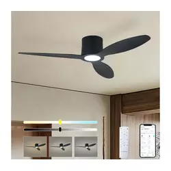ZEVENTI - LED plafonski ventilator VENTORA LED/24W/230V Wi-Fi Tuya crna + daljinski upravljač
