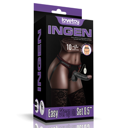 LoveToy Ingen Easy Strap-on Set Vibrating 8.5 Black