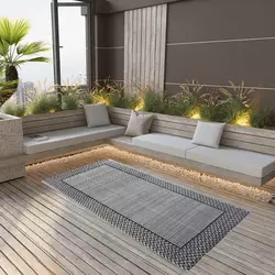 vidaXL Zunanja preproga siva 190x290 cm PP