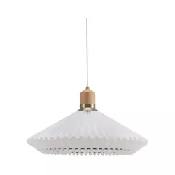 Halo Design 744268- Luster na sajli PARIS 1xE27/60W/230V O 56 cm bela/mesing/hrast