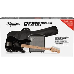 Fender Squier Affinity Series Precision Bass PJ Pack MN Black Električna bas kitara (Samo odprto)
