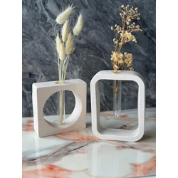 Aberto Design Set vaza Glamour Candle 6ST, 2 komada, Bela