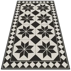Decormat PVC podloga Črno -bele zvezde 150x225 cm