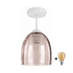 BRILAGI - LED plafonski luster R GLASS 1xE27/60W/230V O 17 cm bela/dimljeno bež