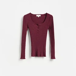 Reserved - Bluza s mešavinom viskoze od strukturirane tkanine