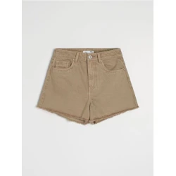 Sinsay - High waist kratke pantalone od trapera - zeleno