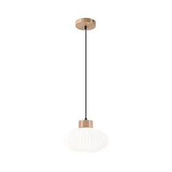 Luster na sajli HARMONY 1xE27/15W/230V prečnik 25 cm bela/hrast