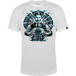 011Shop Muška majica kratkih rukava Nikola Tesla, Bela