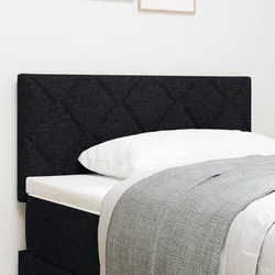 vidaXL LED Glava Postelje z Diamantnimi Bloki Oblika Črna 90 cm Tkanina