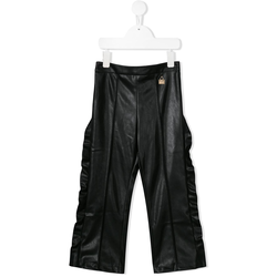 Elisabetta Franchi La Mia Bambina - faux leather trousers - kids - Black