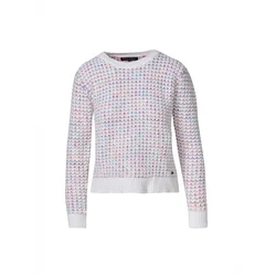 KOROSHI Pulover Chenille modra/roza/off-bela