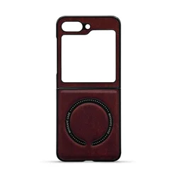 Maska za telefon MAGSAFE LEATHER CASE za Samsung Z FLIP 5, Bordo