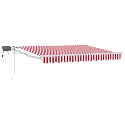 Ručna zlačivna tenda s LED diodama Crvena i bijela 3 x 2,5 m