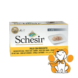 Schesir Multipac Dog Chicken With Ham 4x85g, Vlažna Hrana Sa Piletinom i Šunkom