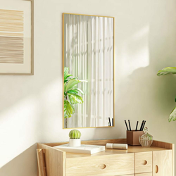 Ogledalo za vrata zlatno 40x80 cm od stakla i aluminija