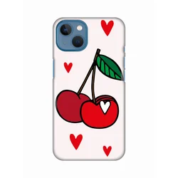 Silikonska maska za iPhone 13 6.1 Cherry Print bela
