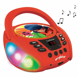 Lexibook Prenosni Bluetooth CD predvajalnik Magic Ladybug s svetlobnimi učinki