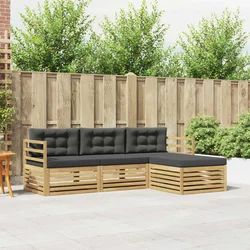 Set vanjskih sofa 4 kom. Bijela i antracit Poliester