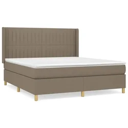Vidaxl Box spring postelja z vzmetnico taupe 180x200 cm blago