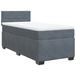 Vidaxl Box spring postelja z vzmetnico temno siva 80x200 cm žamet