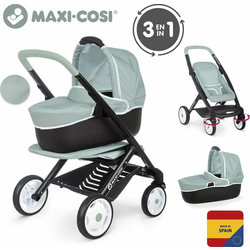Smoby Kombinirani voziček za lutke Maxi Cosi zeleno-siv
