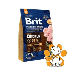 Brit Premium by Nature Adult M 3kg, Hrana za Zdravu Kožu i Sjajnu Dlaku