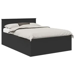 Vidaxl Konstrukcija postelje Črna 150 x 200 cm Konstruiran les