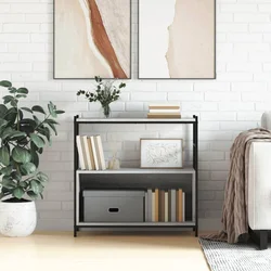 Regal za knjige siva boja hrasta 80x30x78,5 cm drvo i željezo