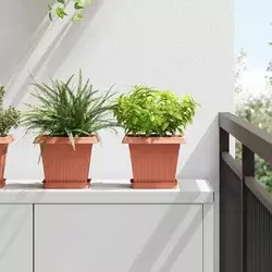 Kvadratna posuda za cvijeće 6 pcs Crvena cigla 15 x 15 x 2 cm
