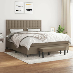 Vidaxl Box spring postelja z vzmetnico taupe 180x200 cm blago