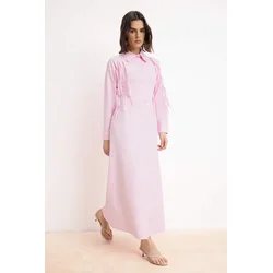 Trendyol Modest Ženska haljina Tctss26Eb00094, Roze
