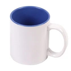 Vrč za tiskanje - 330 ml, bel, svetlo modra notranjost