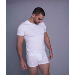 POMIRISHI BAMBOO UNDERWEAR Muška majica kratkih rukava, Bela