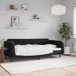 Dnevni krevet crni 100 x 200 cm baršunasti