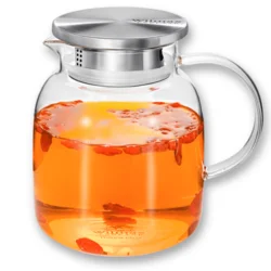 shumee Steklen vrč za sok in limonado. Vrč za vodo s pokrovom WILMAX 1000 ml.