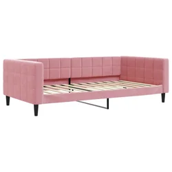 Vidaxl Raztegljiva postelja roza 100x200 cm žamet