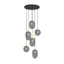Wofi 5007-502 - Luster na sajli BELLEVILLE 6xE14/40W/230V crna/zlatna