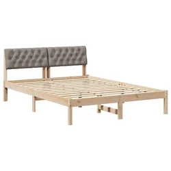 Vidaxl Kovinska posteljna konstrukcija Rjava in taupe 150 x 200 cm