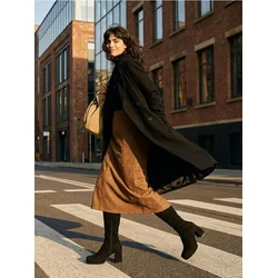 Sinsay - Midi suknja od imitacije antilopa - BEŽ