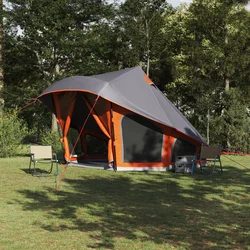 Tipi šator s krovom Siva i narančasta 508 x 470 x 300 cm taft