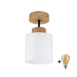 BRILAGI - LED plafonski luster RETRO GLASS 1xE27/60W/230V prečnik 10 cm hrast/bela